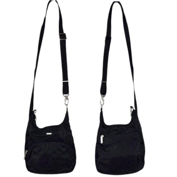 Travelon Anti-Theft Classic Essential Messenger Bag - Black/Gray - Medium - Picture 2 of 14